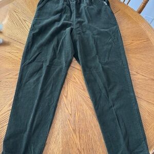 Stylish Chic Women's Green Corduroy Straight Leg Pants Jeans
